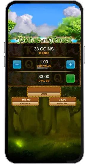 Setting the bet level from £0.33 up to £165 in an IGT slot based on session budget