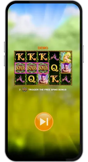 Three bonus symbols highlighted on the reels triggering the free spins feature